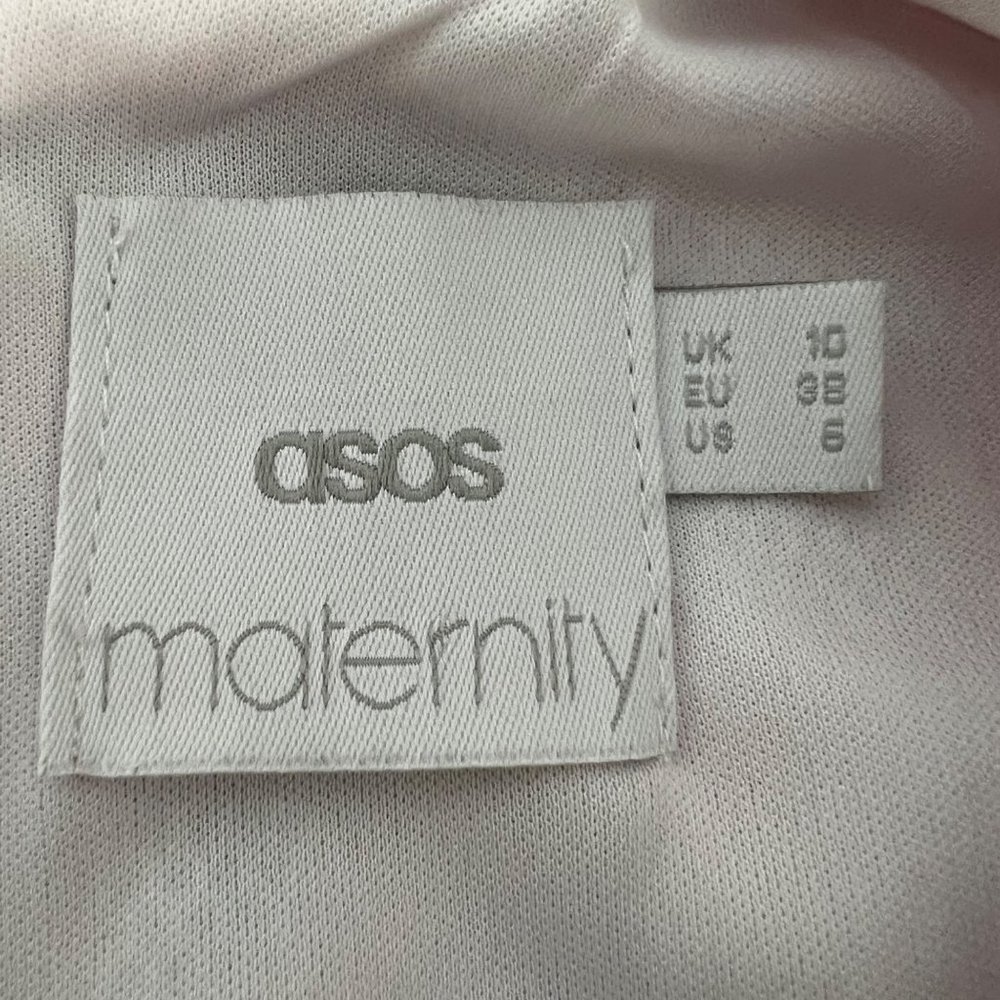 ASOS Maternity Sleeveless Shift Dress Pink Watercolor Floral Mesh size 6 - Picture 10 of 13